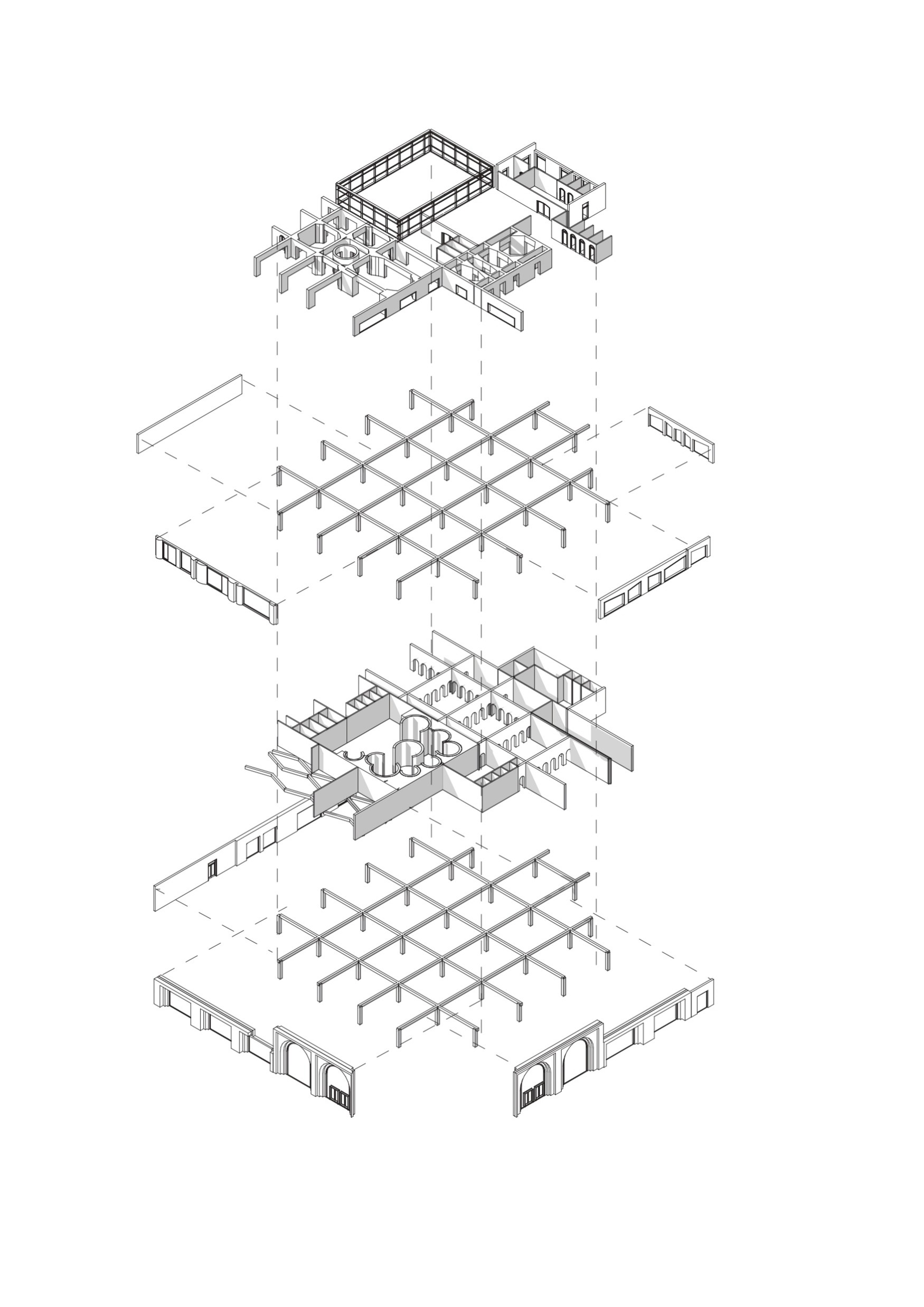 Structural exploded axonometric